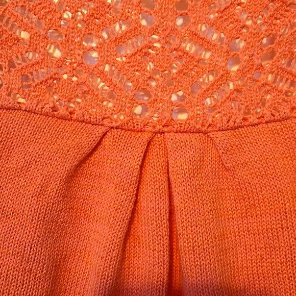 Cat & Jack, Cardigan, Cropped, Sz Lg 10/12, Coral, Pink, Orange, Knit, Sweater - Picture 7 of 8